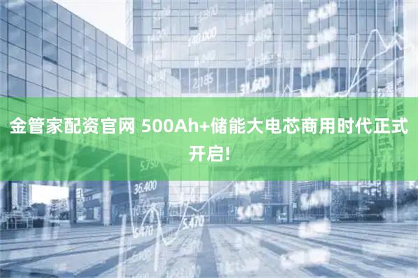 金管家配资官网 500Ah+储能大电芯商用时代正式开启!